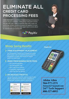 Credit card processing equipment