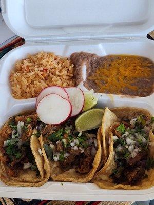 Chicharrones tacos combo