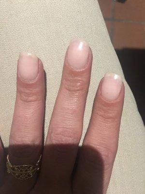 After a dip you can still see straight through to my nails. Not supposed to be like that.