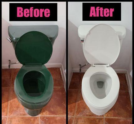 He replaced our Green toilet from the 80s or 90s