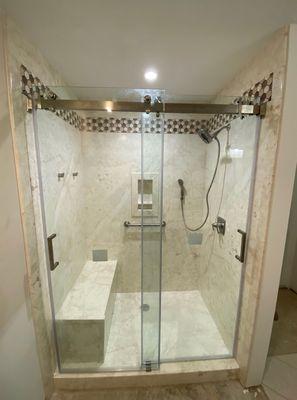 Master tub-to-shower conversion!