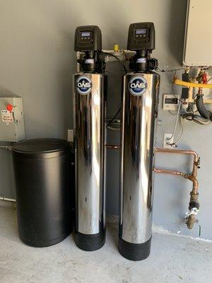 Whole house catalytic Carbon conditioner & water softener. Installed at Gardena CA