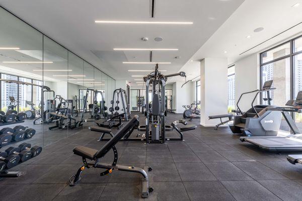 Bright and spacious fitness center