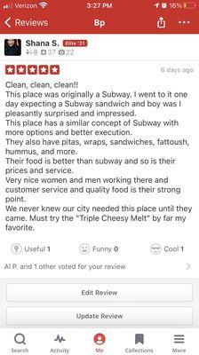 Originally review on BPs Yelp Page