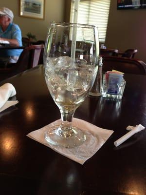 Empty glass is not a good sign of service...