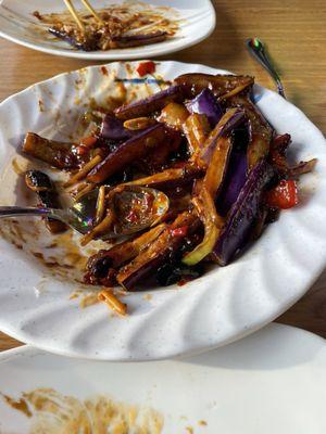 Spicey eggplant very flavorful with fresh ingredients