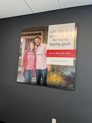 This is a Bank of America Marketing Photo that is located in one of this branches offices.