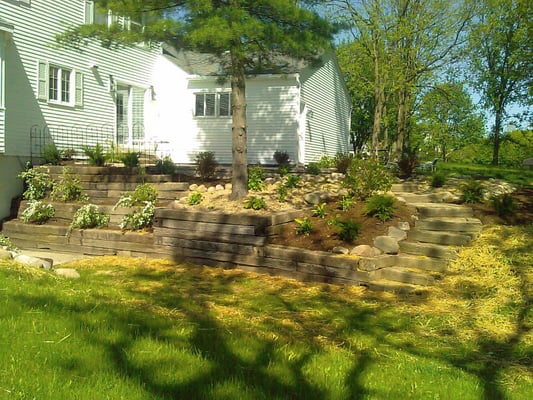 Retaining Walls and Stone Stairs