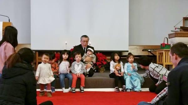 Pastor's blessing for Sunday School children