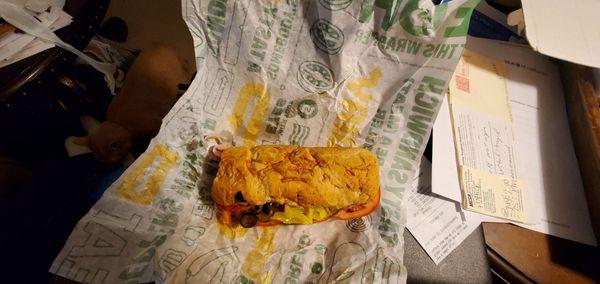 6 inch of the all meat sandwich that was a footlong