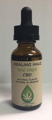 Healing Hauz 0.00% THC Full Spectrum Organic CBD Tincture with 2 ingredients, MCT & CBD oils  3rd party tested, with Certificate of Analysis