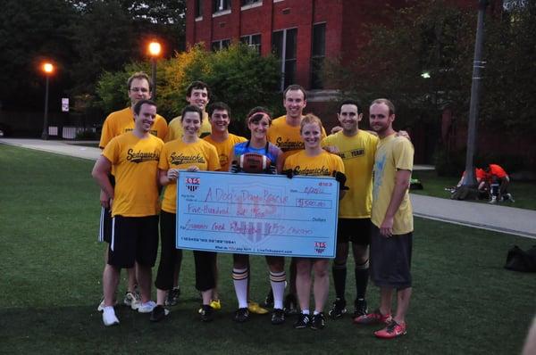 No Punt Intended WINS Flag Football and a $500 donation to A Dog's Day Rescue!