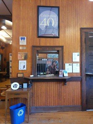 Ticket office for theater, info both for Amtrak!