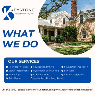 All of the services Keystone Foundation Repair offers.