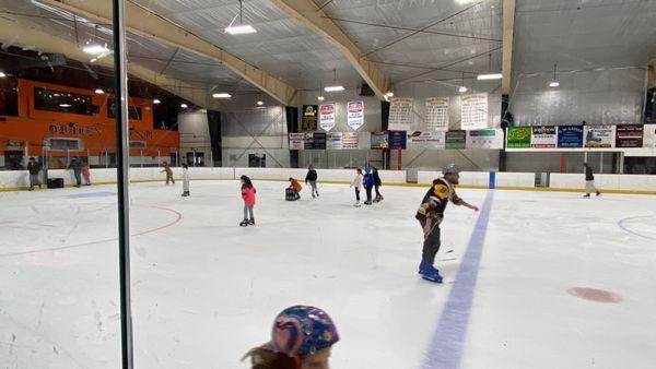 Public skating on certain days with skate rental available