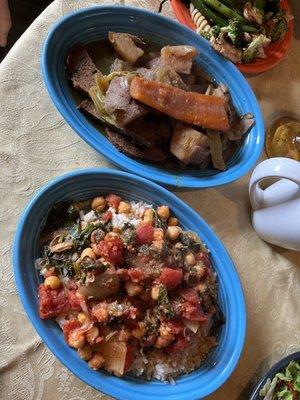 Seitan roast and beans and greens