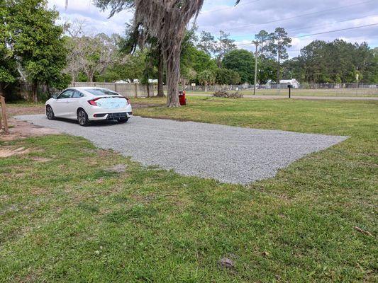 Gravel parking pad installation