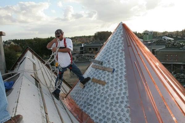 Installation of a standing metal seam roof in Orlando