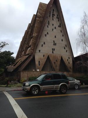 Outside the First United Methodist Church in Palo Alto.