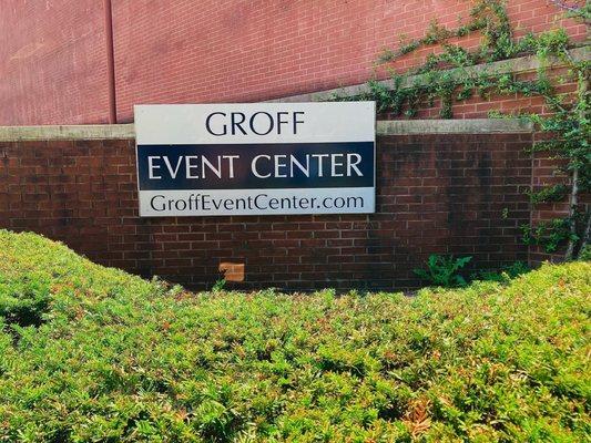 GEC sign for Groff Event Center. Rental Space. Event Venue in Lancaster Pa