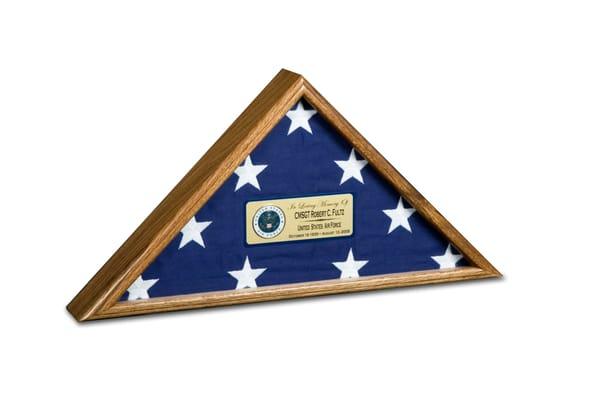 Brach of service laser engraved brass plates available with the purchase of any flag case!