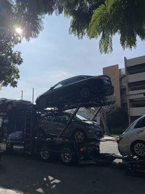 Car being picked up from California