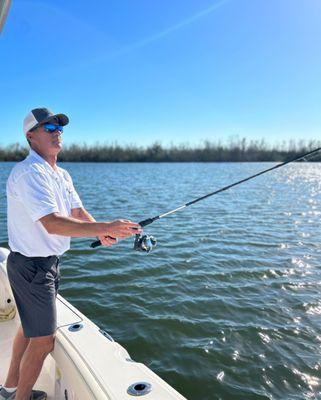 Captain Brad fishing on the Southwest Florida waters