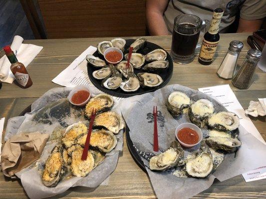 Raw Oysters,Cajun Baked, Supreme Baked Oysters