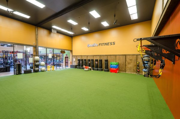 Large Functional training spaces and our small group training program, Group Exclusive!