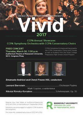 VIVID 2017: CCPA's Annual Showcase
 Thurs, March 30, 2017 in the Auditorium Theatre
 FREE CONCERT