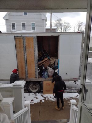 Our Moving Truck where as you can see they used no moving blankets, moving straps or separation bars or common sense!