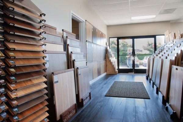 Custom hardwood flooring at our Santa Rosa location.