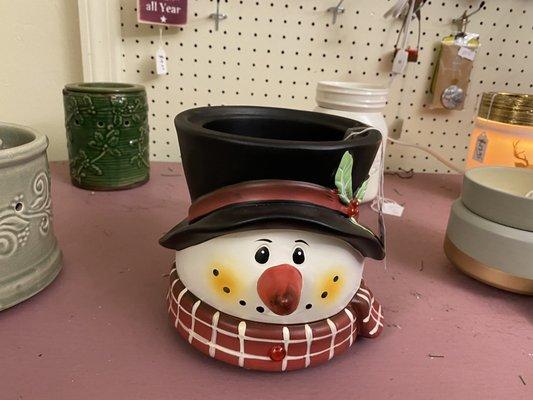 Snowman candle warmer