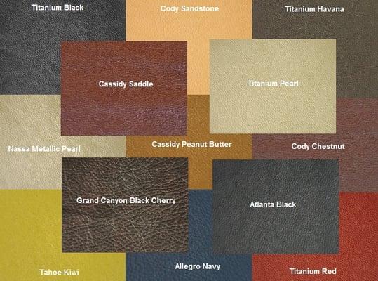 These are samples of Our Corrected Grain Pigmented Leathers..Perfect for Active homes & High Traffic Areas!!!