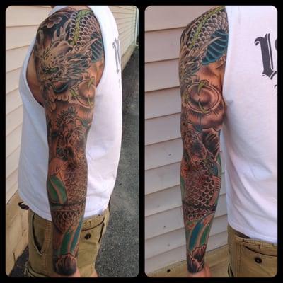 dragon and koi sleeve by Neal