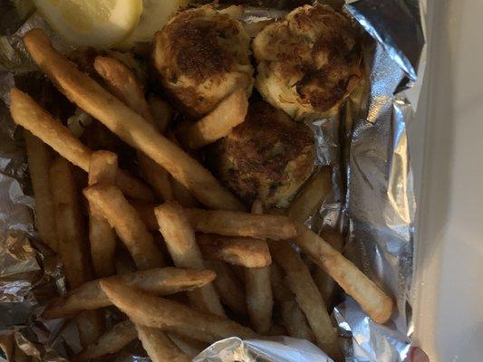 Crab balls and fries