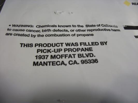 Pick-Up Propane