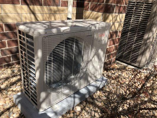 Recently installed ductless mini split heat pump.  Great for people without duct work or individuals with baseboard heat.