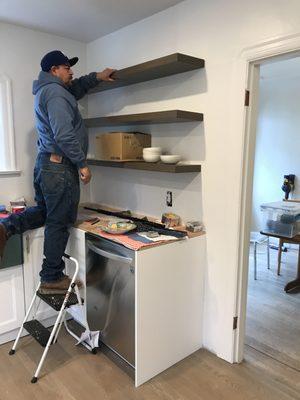 awesome floating shelves installed by Gerardo Flores Landscape and Tiles