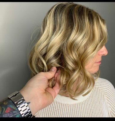 Ultra-bold blonde balayage by the Keep (salon) owner and L'Oreal Professional artist Sebastian Langman-Kirtley .