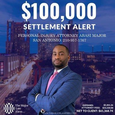 Recent Six Figure Settlement for one of our clients. Call us today for a free case review.