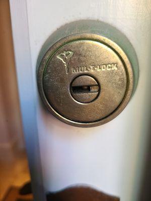 high security lock on residential door