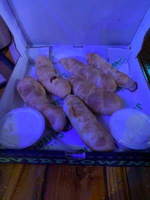 Cheese Pizza Rolls from DoubleDave's Pizzaworks (ordered while at Bowlski's)