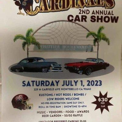 Car show today, proceeds for the school football team