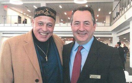 Dr. Hodge with the Director of Columbus Library, Marty Lipinski.