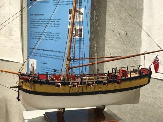 Wooden boat model