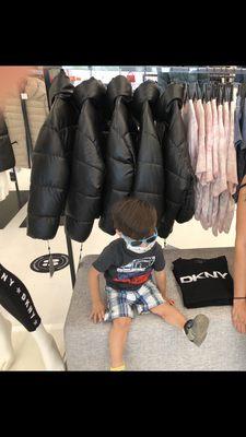 DKNY Fall 2020 jackets (& my son )