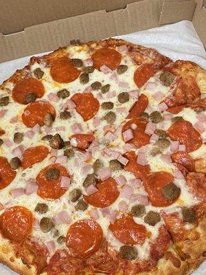 Three Meat Pizza