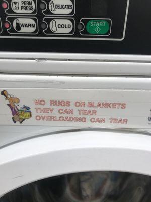 Cost so much to wash but can't put no blankets.