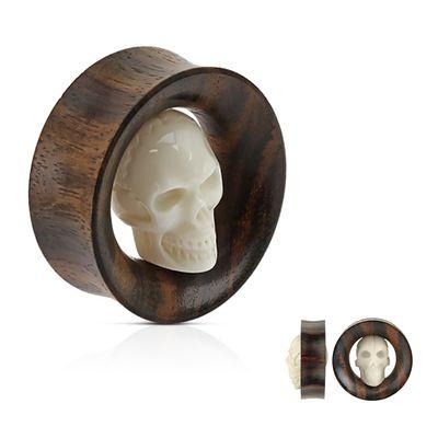 Carved Skull Inside Organic Sono Wood Saddle Fit Tunnel